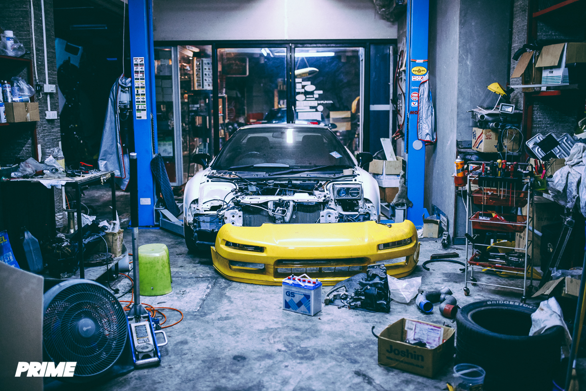 Under the Knife: Car Stripped for Front Bumper Surgery